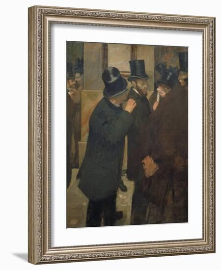 Ernest May (1845-1925) at the Stock Exchange in Paris, 1878-1879-Edgar Degas-Framed Giclee Print