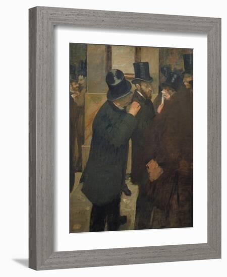 Ernest May (1845-1925) at the Stock Exchange in Paris, 1878-1879-Edgar Degas-Framed Giclee Print