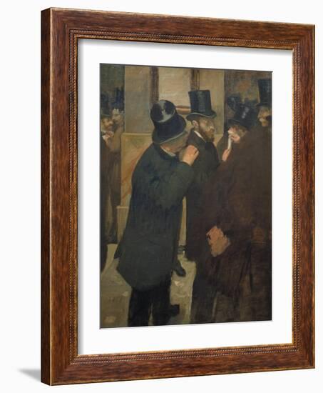 Ernest May (1845-1925) at the Stock Exchange in Paris, 1878-1879-Edgar Degas-Framed Giclee Print