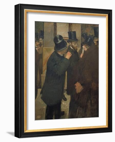 Ernest May (1845-1925) at the Stock Exchange in Paris, 1878-1879-Edgar Degas-Framed Giclee Print