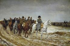 Napoleon on Campaign Followed by Marshals Ney and Berthier, Generals Drouot, Gourgaud and Flahaut-Ernest Meissonier-Framed Giclee Print