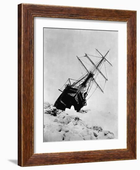 Ernest Shackleton's Expedition Ship Endurance Trapped in Ice--Framed Photographic Print