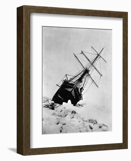 Ernest Shackleton's Expedition Ship Endurance Trapped in Ice-null-Framed Photographic Print