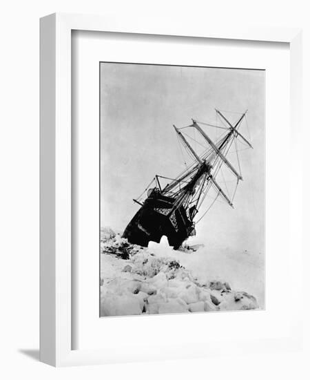 Ernest Shackleton's Expedition Ship Endurance Trapped in Ice-null-Framed Photographic Print