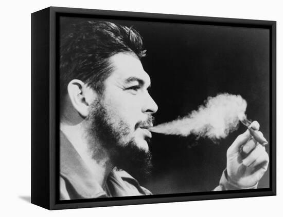 Ernesto 'Che' Guevara Exhaling Plume of Cigar, NYC, 1964-null-Framed Stretched Canvas