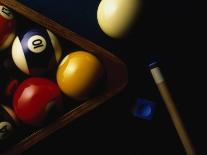Rack of Pool Balls with Chalk and Cue-Ernie Friedlander-Laminated Photographic Print