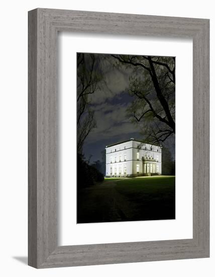 Ernst Barlach House, Museum, at Night, Illuminated, Park-Axel Schmies-Framed Photographic Print