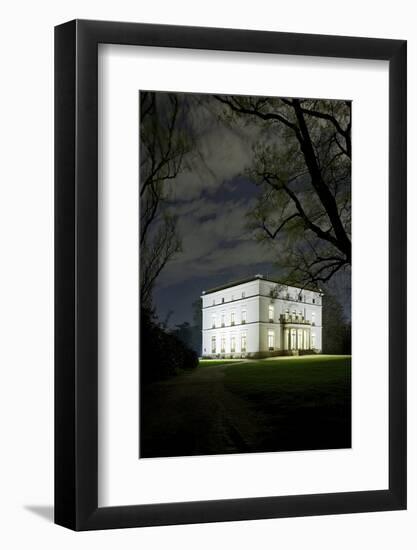 Ernst Barlach House, Museum, at Night, Illuminated, Park-Axel Schmies-Framed Photographic Print