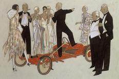 Fashion Design for 'Adam', Depicting Ten Male Models Standing by a Car-Ernst Deutsch-dryden-Giclee Print