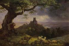 The Ruin of Kamaik in Bohemia in Thunderstorm, Ca, 1852-Ernst Ferdinand Oehme-Giclee Print