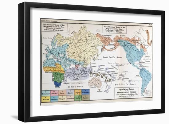 Ernst Haeckel Map Lemuria Human Origins-Paul Stewart-Framed Photographic Print