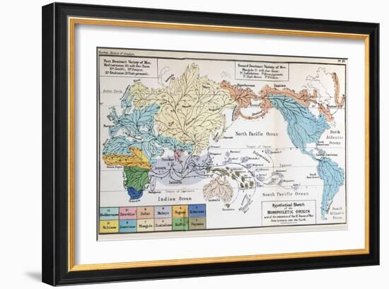 Ernst Haeckel Map Lemuria Human Origins-Paul Stewart-Framed Photographic Print