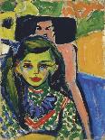 Portrait of Franzi in Front of Carved Chair, 1910-Ernst Ludwig Kirchner-Giclee Print