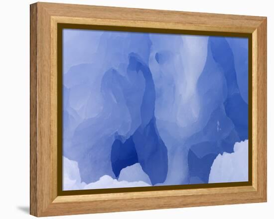 Eroded Blue Iceberg Floating at South Georgia Island-John Eastcott & Yva Momatiuk-Framed Premier Image Canvas