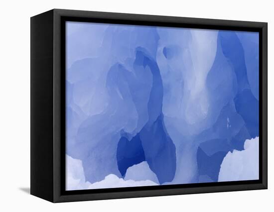 Eroded Blue Iceberg Floating at South Georgia Island-John Eastcott & Yva Momatiuk-Framed Premier Image Canvas