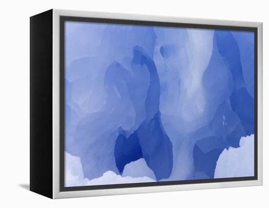 Eroded Blue Iceberg Floating at South Georgia Island-John Eastcott & Yva Momatiuk-Framed Premier Image Canvas