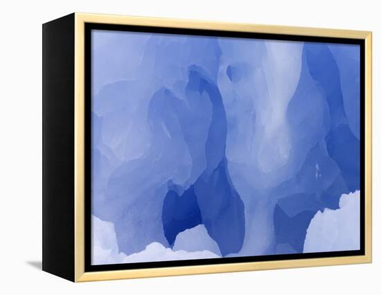 Eroded Blue Iceberg Floating at South Georgia Island-John Eastcott & Yva Momatiuk-Framed Premier Image Canvas