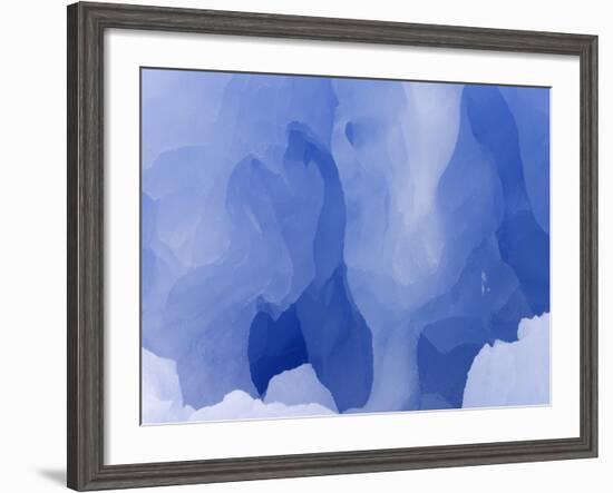 Eroded Blue Iceberg Floating at South Georgia Island-John Eastcott & Yva Momatiuk-Framed Photographic Print