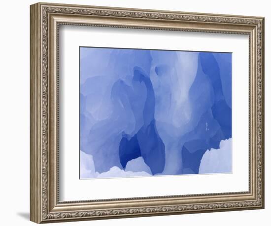 Eroded Blue Iceberg Floating at South Georgia Island-John Eastcott & Yva Momatiuk-Framed Photographic Print