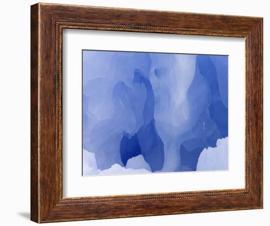 Eroded Blue Iceberg Floating at South Georgia Island-John Eastcott & Yva Momatiuk-Framed Photographic Print