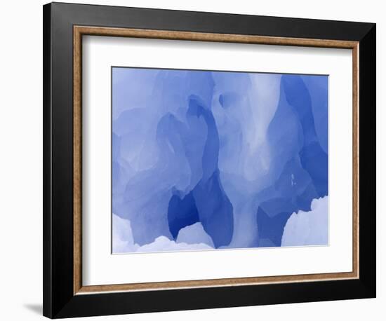 Eroded Blue Iceberg Floating at South Georgia Island-John Eastcott & Yva Momatiuk-Framed Photographic Print