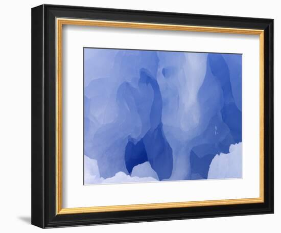 Eroded Blue Iceberg Floating at South Georgia Island-John Eastcott & Yva Momatiuk-Framed Photographic Print