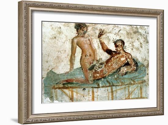 Erotic mural, Pompeii, Italy. Artist: Unknown-Unknown-Framed Giclee Print