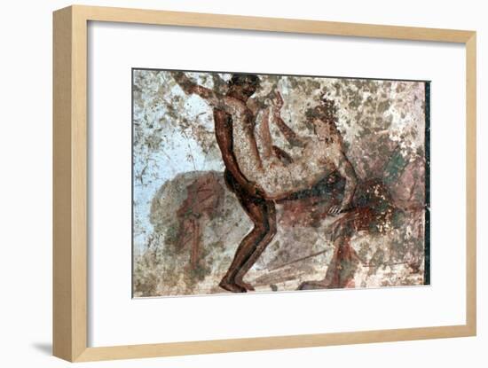 Erotic mural, Pompeii, Italy. Artist: Unknown-Unknown-Framed Giclee Print