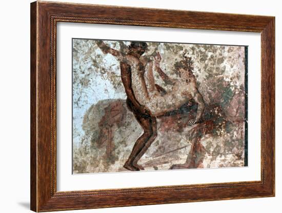 Erotic mural, Pompeii, Italy. Artist: Unknown-Unknown-Framed Giclee Print