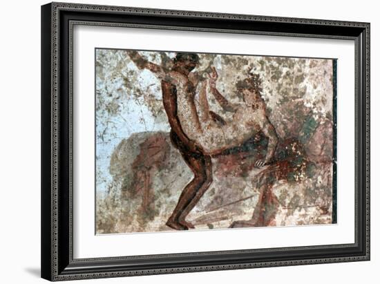 Erotic mural, Pompeii, Italy. Artist: Unknown-Unknown-Framed Giclee Print