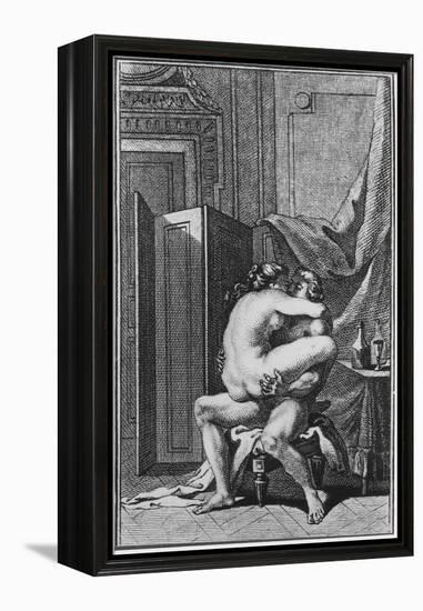 Erotic Scene, Illustration from a French Book-null-Framed Premier Image Canvas