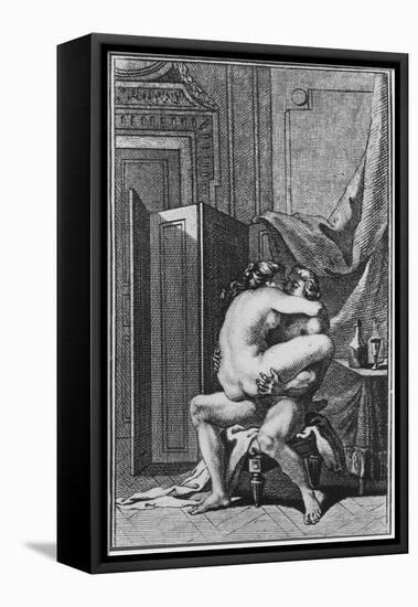 Erotic Scene, Illustration from a French Book-null-Framed Premier Image Canvas