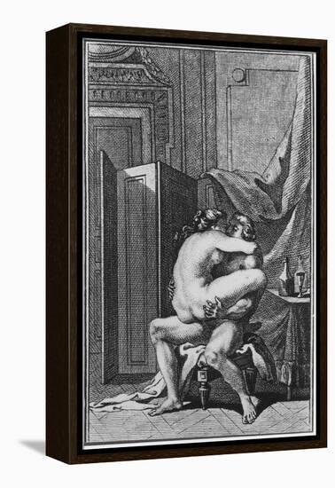 Erotic Scene, Illustration from a French Book-null-Framed Premier Image Canvas