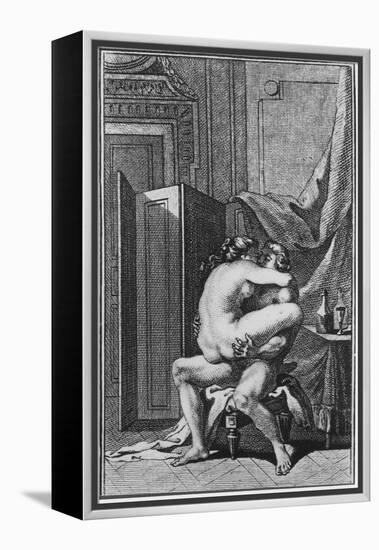 Erotic Scene, Illustration from a French Book-null-Framed Premier Image Canvas