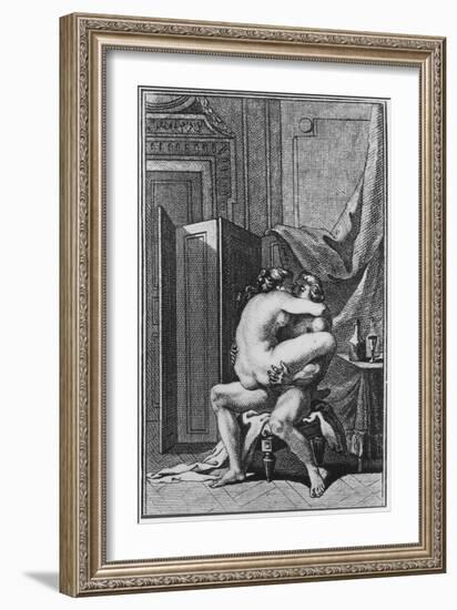 Erotic Scene, Illustration from a French Book-null-Framed Giclee Print