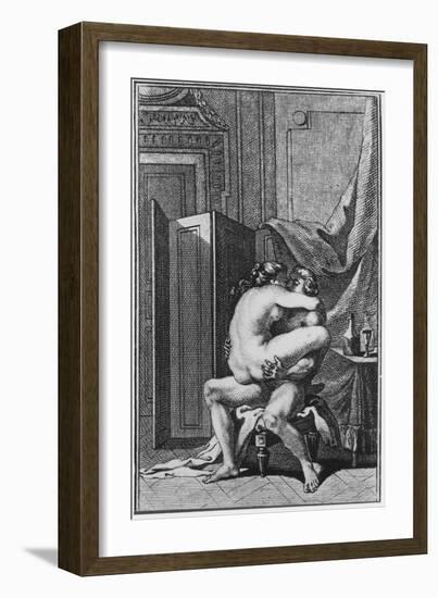 Erotic Scene, Illustration from a French Book-null-Framed Giclee Print