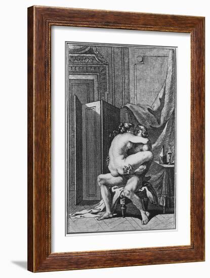 Erotic Scene, Illustration from a French Book-null-Framed Giclee Print