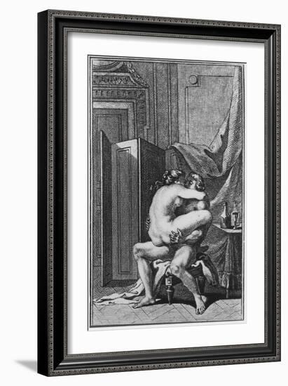 Erotic Scene, Illustration from a French Book-null-Framed Giclee Print