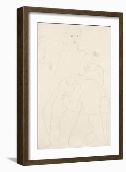 Erotic Scene (Self-Portrait); Erotische Szene (Selbstportrat), 1911-Egon Schiele-Framed Giclee Print