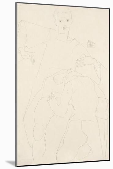 Erotic Scene (Self-Portrait); Erotische Szene (Selbstportrat), 1911-Egon Schiele-Mounted Giclee Print