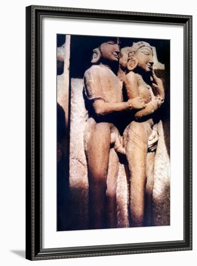 Erotic Sculpture, Hindu Temple, Khajuraho, India, 950-1050-null-Framed Photographic Print