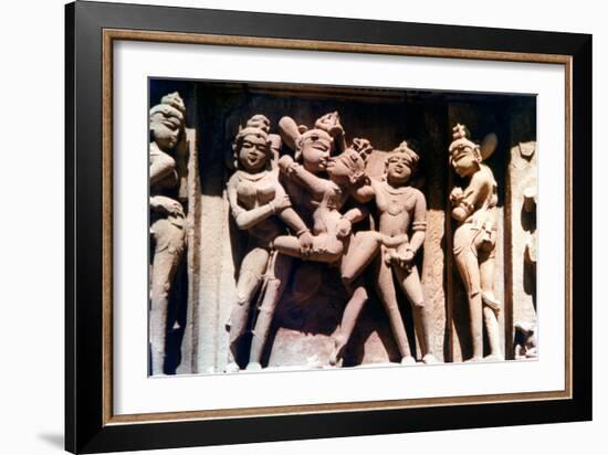 Erotic Sculpture, Hindu Temple, Khajuraho, India, 950-1050-null-Framed Photographic Print