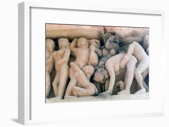 Erotic Sculpture, Khajuraho, India, C950-1050-null-Framed Giclee Print