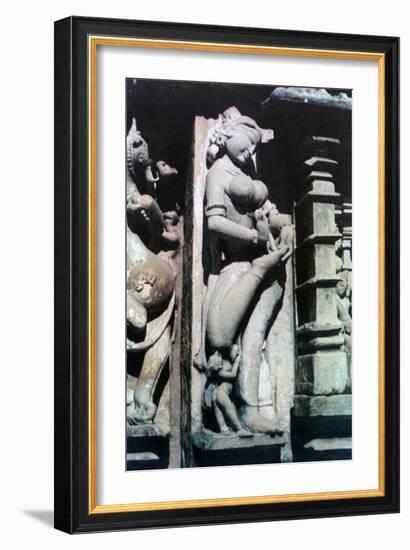 Erotic Sculpture, Khajuraho, India, C950-1050-null-Framed Giclee Print