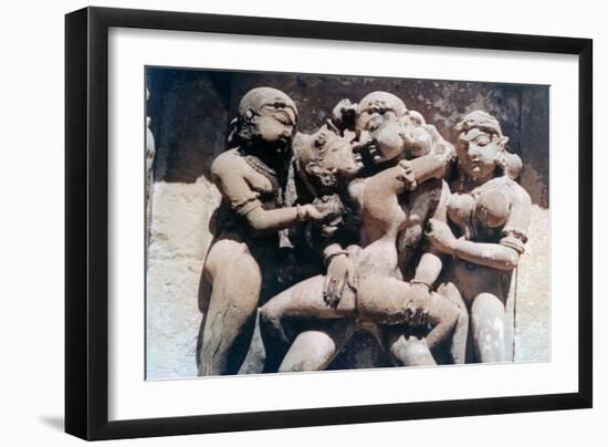 Erotic Sculpture, Khajuraho, India, C950-1050-null-Framed Giclee Print