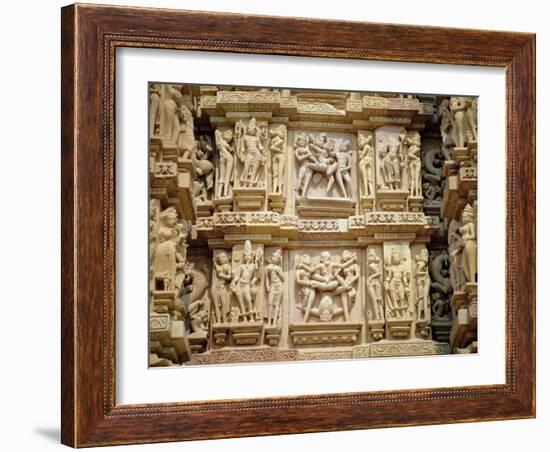 Erotic Sculptures on the West Side, Madhya Pradesh State, India-Richard Ashworth-Framed Photographic Print