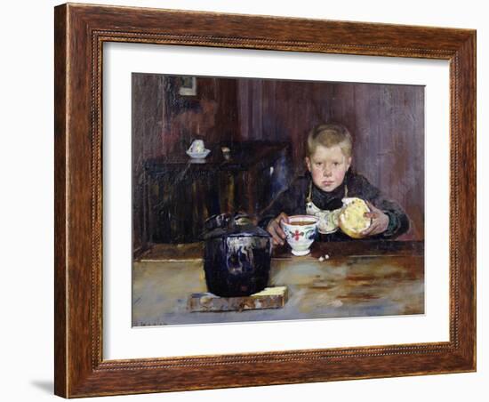 Errand boy drinking coffee, 1885-Christian Krohg-Framed Giclee Print