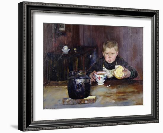 Errand boy drinking coffee, 1885-Christian Krohg-Framed Giclee Print