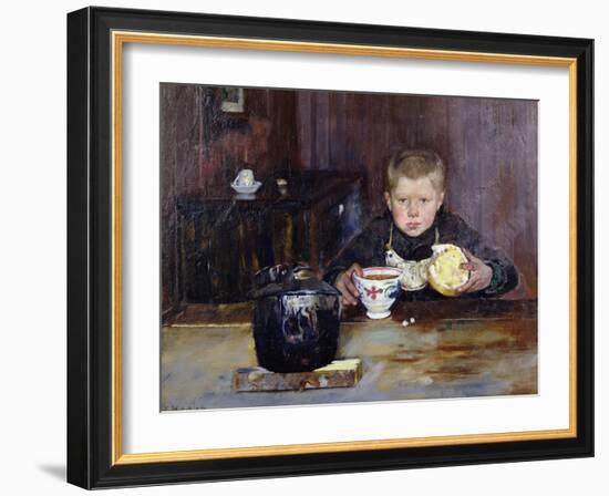 Errand boy drinking coffee, 1885-Christian Krohg-Framed Giclee Print