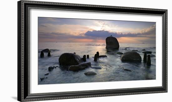 Erratic Blocks at Sunrise, National Park Jasmund, Island RŸgen, Mecklenburg-West Pomerania, Germany-Andreas Vitting-Framed Photographic Print